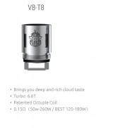 Smok TFV8  V8-T8 Octuple Ersatz Coils 0.15 Ohm, 3 Stück