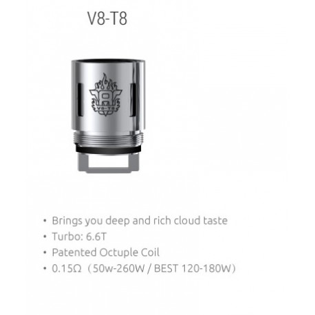 Smok TFV8  V8-T8 Octuple Ersatz Coils 0.15 Ohm, 3 Stück